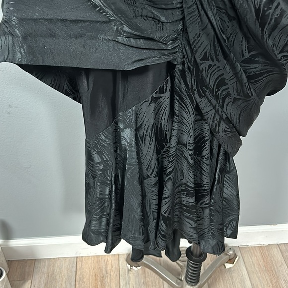 Vintage Silk Saint Romei A-Line Layered Midi Skirt V-Neck Dress size small - Picture 5 of 16